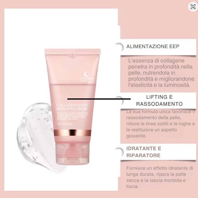Maschera facciale al collagene